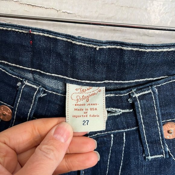 TRUE RELIGION Billy Super T Low Rise Boot Straight Leg Size 27 Sparkly silver - Picture 7 of 10